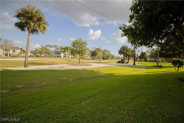 view of community featuring a yard