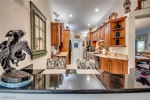 kitchen with sink and stainless steel appliances