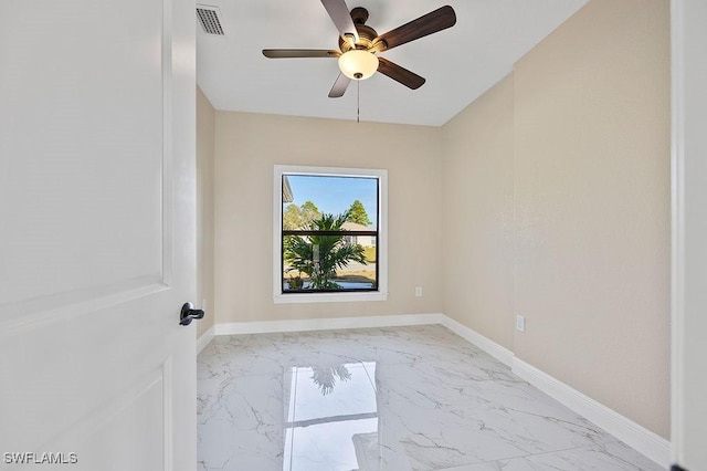 empty room with ceiling fan