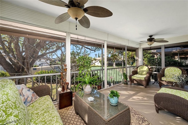1549 Sandpiper St Unit 80, Naples, FL 34102 - sunroom with a ceiling fan