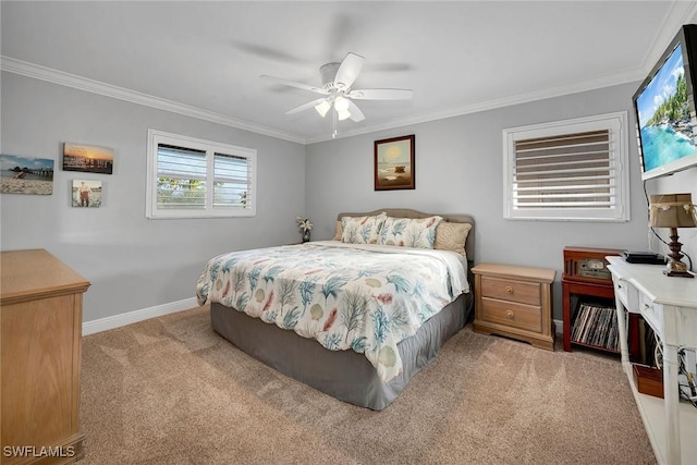 1549 Sandpiper St Unit 80, Naples, FL 34102 - carpeted bedroom with crown molding and a ceiling fan