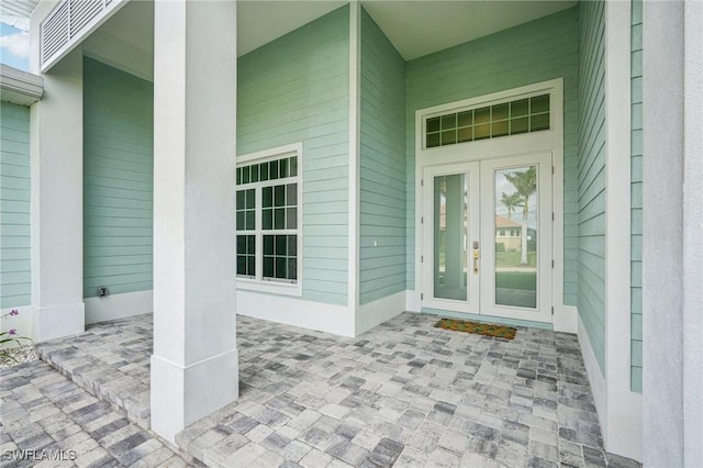 view of exterior entry with french doors