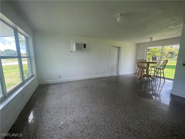 interior space featuring plenty of natural light and a wall mounted AC