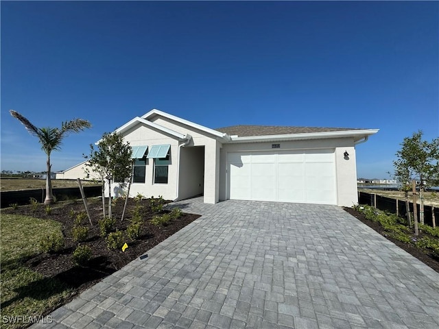 view of front of property featuring a garage