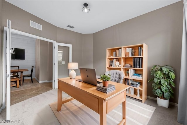 view of tiled office