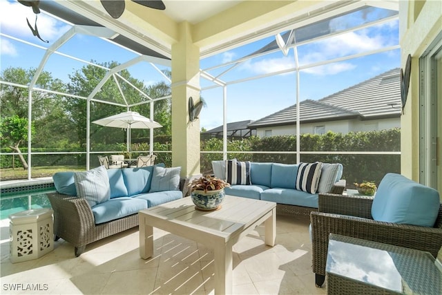 view of sunroom