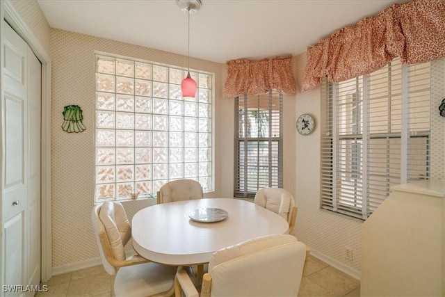 view of tiled dining area