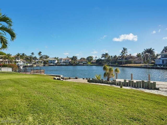 water view with a boat dock