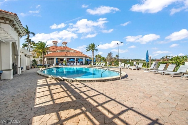 view of pool with a patio area