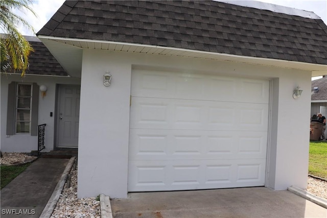 view of garage