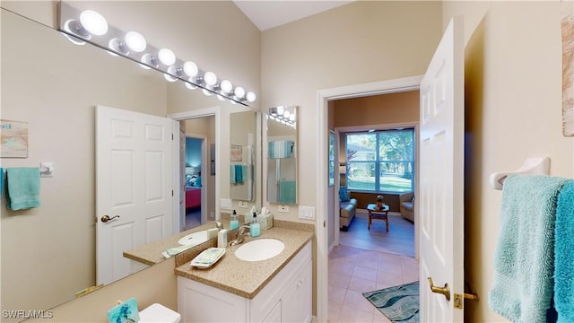 bathroom featuring vanity and tile patterned floors