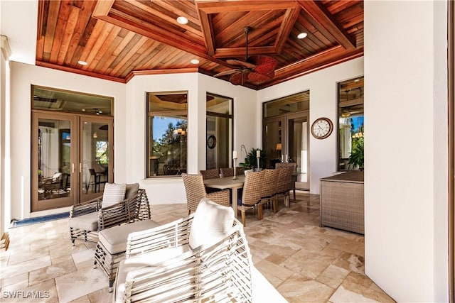 view of patio / terrace featuring outdoor lounge area and ceiling fan