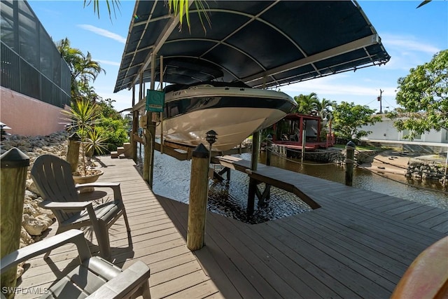 dock area with glass enclosure