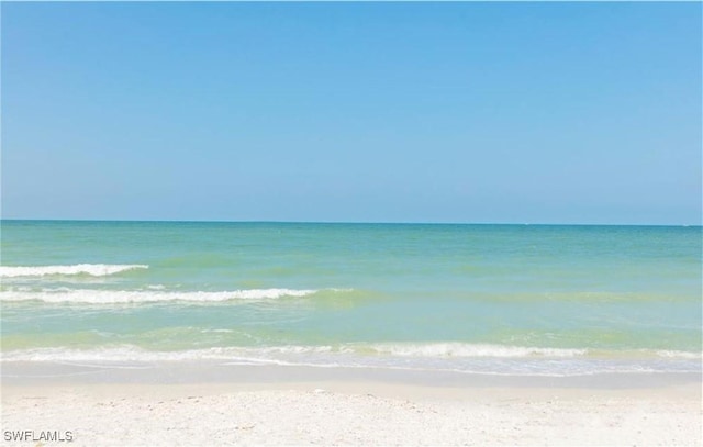 property view of water with a beach view