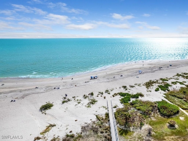 water view featuring a beach view