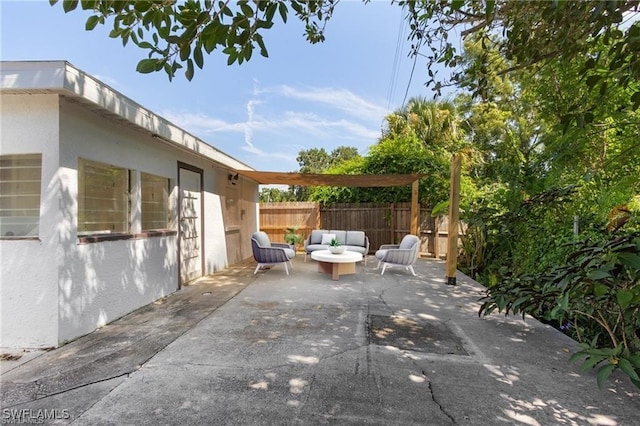 view of patio with an outdoor hangout area