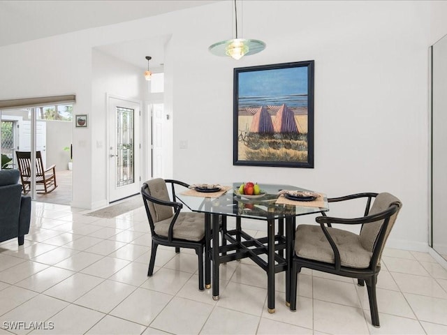 view of tiled dining room