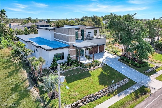 exterior space with a front yard