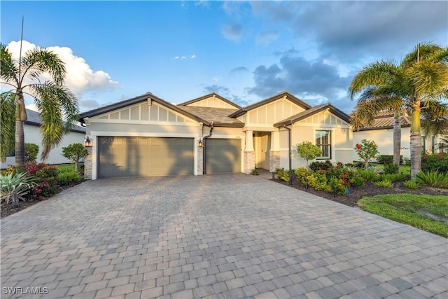 view of front of home featuring a garage