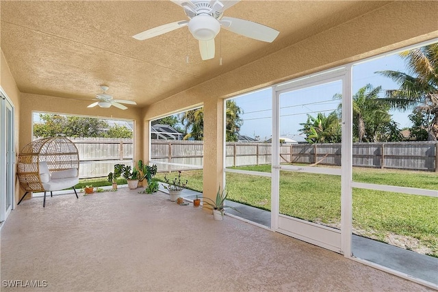 view of unfurnished sunroom