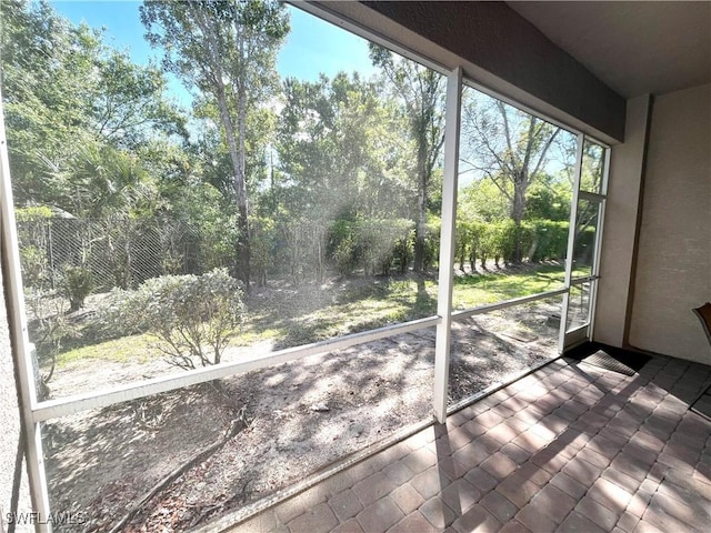 view of unfurnished sunroom