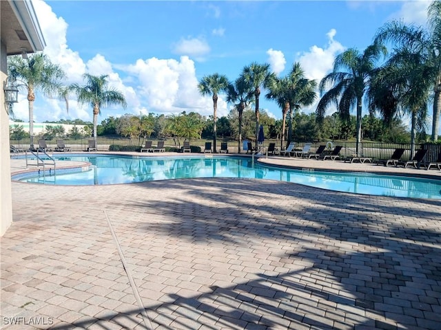 view of pool featuring a patio area