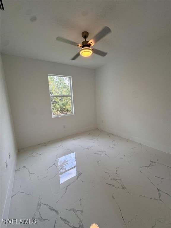 unfurnished room featuring ceiling fan