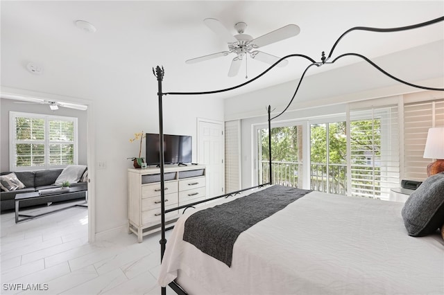 bedroom with ceiling fan