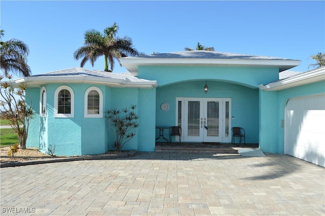 single story home with french doors