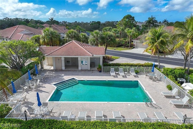 view of pool with a patio