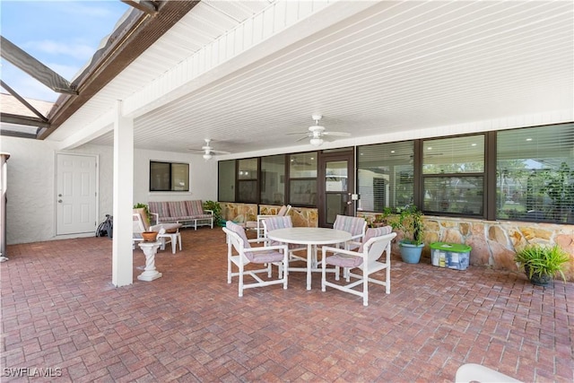 view of patio / terrace with ceiling fan