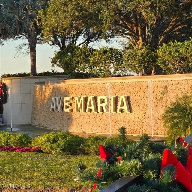 view of community sign