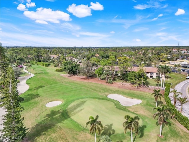 bird's eye view featuring view of golf course