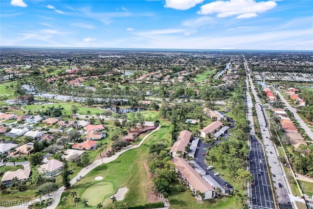 aerial view with view of golf course