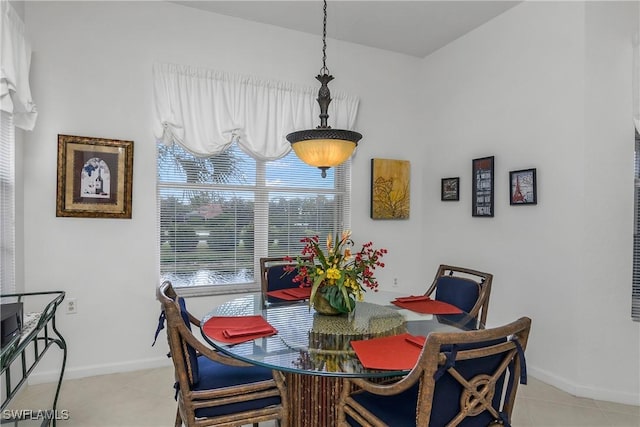 view of tiled dining space