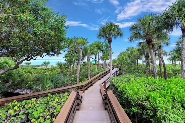 view of property's community featuring a water view