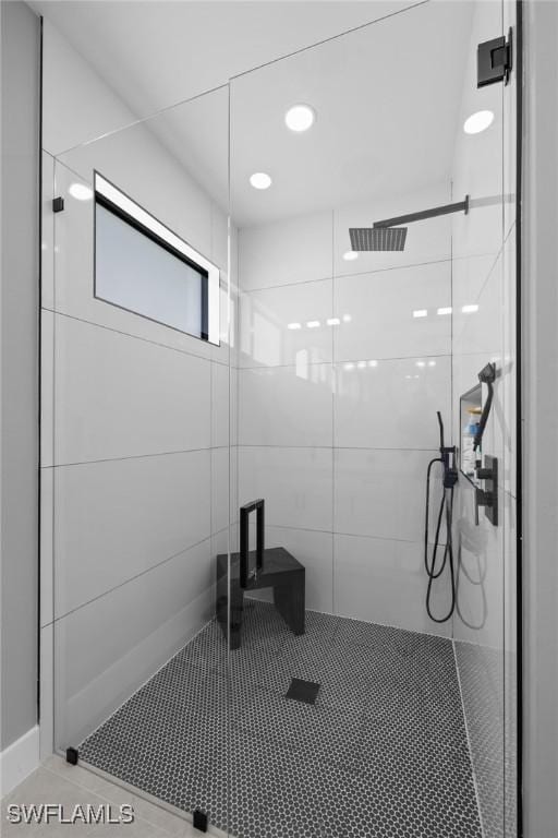 bathroom with an enclosed shower