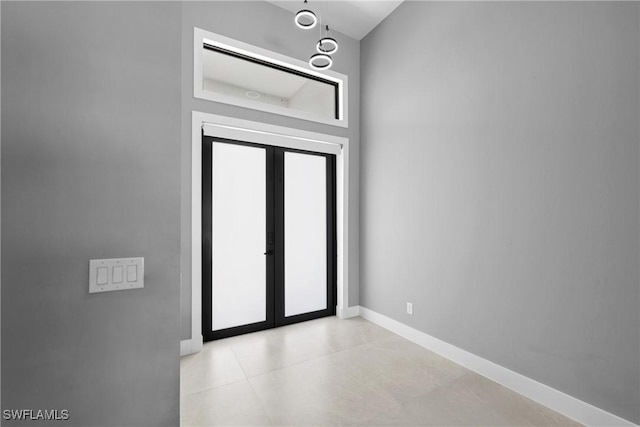 foyer entrance with french doors