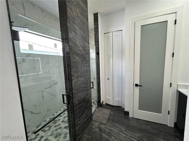 bathroom with walk in shower