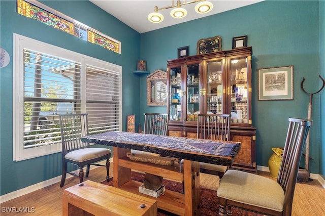 dining area featuring light hardwood / wood-style flooring