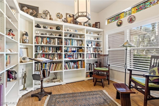 sitting room featuring hardwood / wood-style flooring