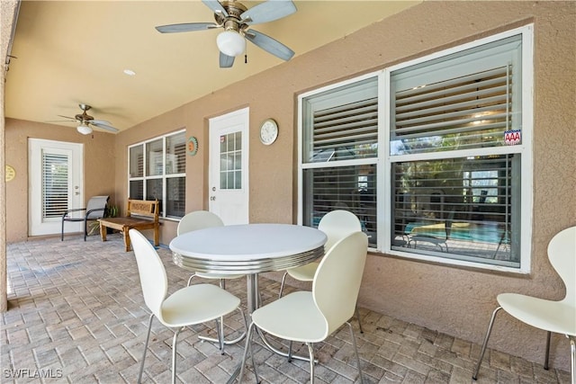 view of patio / terrace with ceiling fan