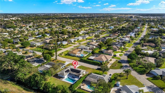 aerial view with a residential view