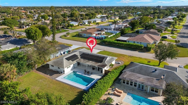 aerial view featuring a residential view