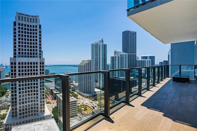 balcony with a water view