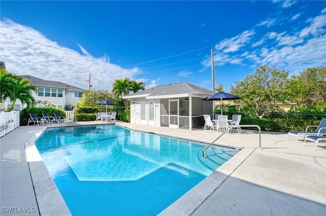 view of pool with a patio area