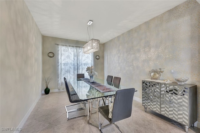 view of tiled dining area