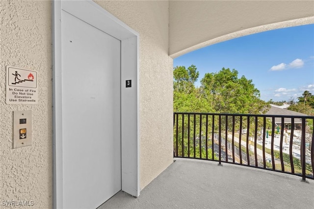 balcony with elevator