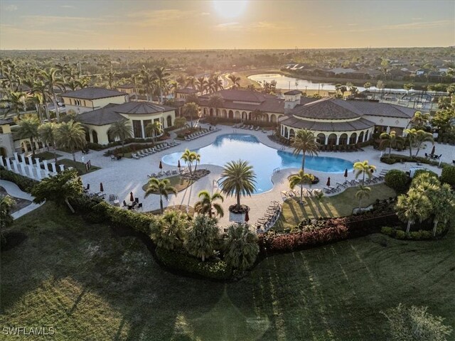 20680 Vita Ct, Venice, FL 34293 - aerial perspective of suburban area with a pool