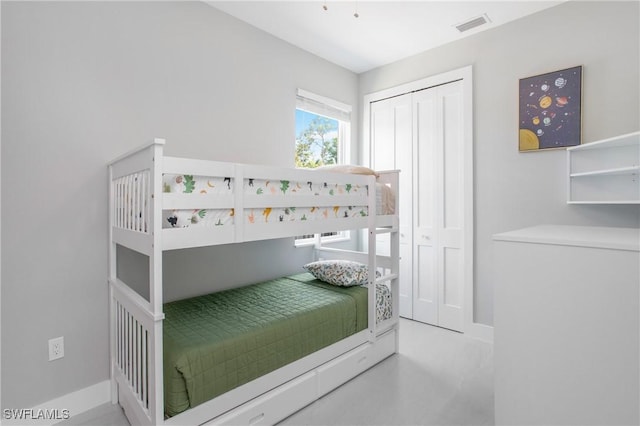 bedroom with a closet